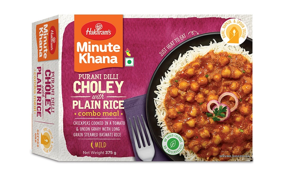 Haldiram's Minute Khana Purani Dilli Choley With Plain Rice Combo Meal